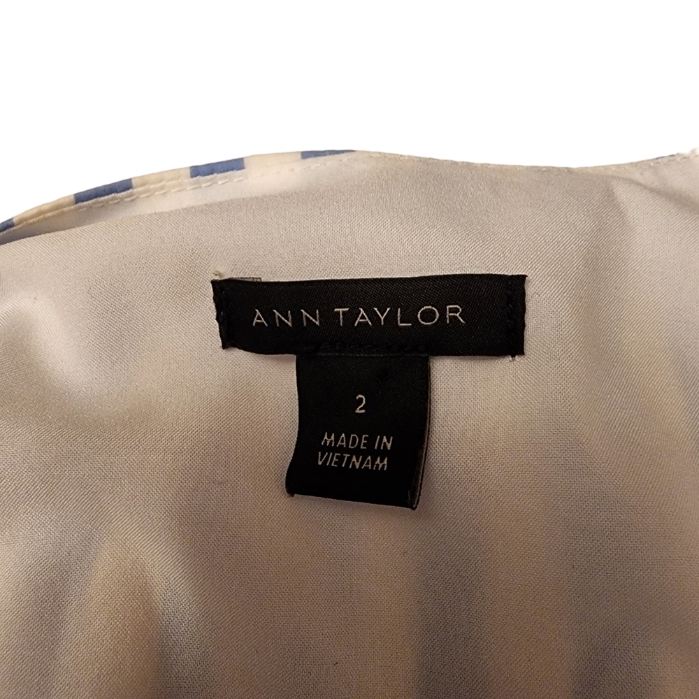 Ann Taylor Poplin Stripe Wrap Chest Dress Size 2 - Picture 9 of 10